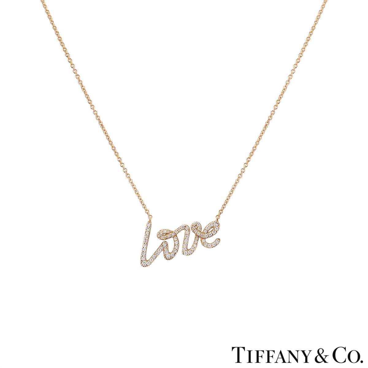 Tiffany & Co. Rose Gold Diamond Love Necklace | Rich Diamonds